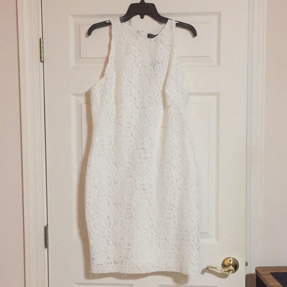 Lauren Ralph Lauren White Lace Midi Dress